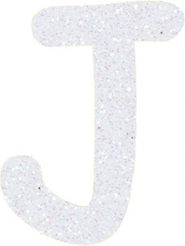 Glitterbuchstabe J weiß