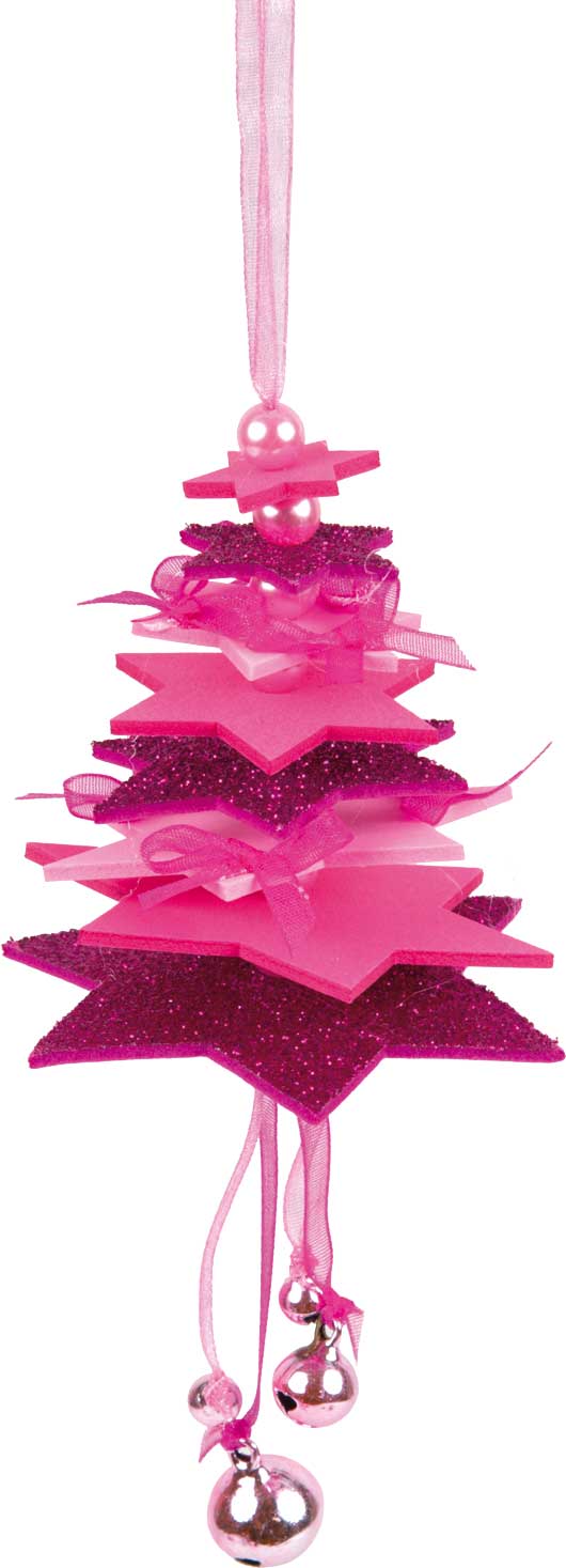 Glittersternenset pink, 8-teilig, aus Moosgummi