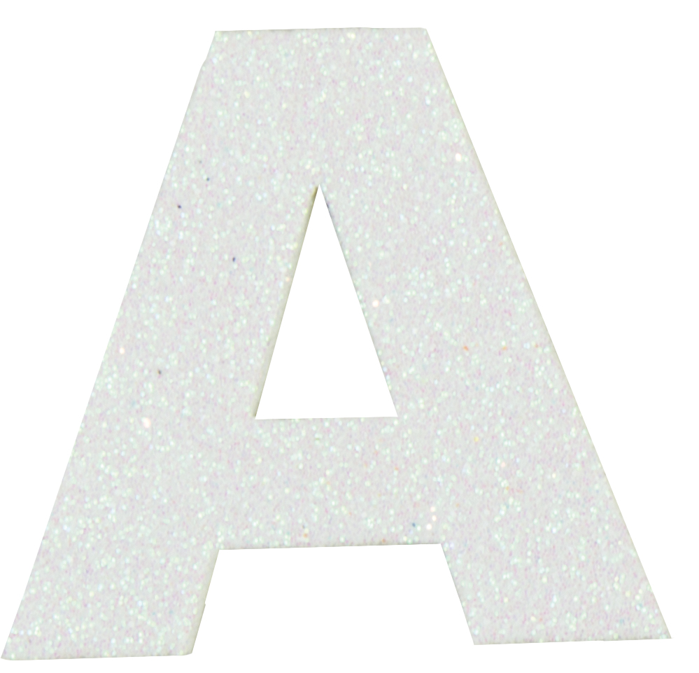 Glitterbuchstabe Maxi A weiß
