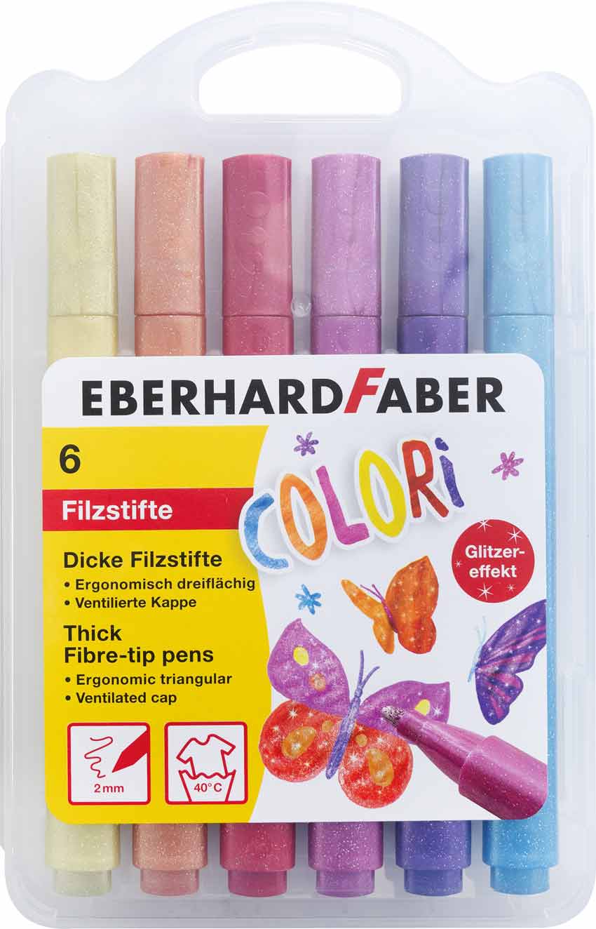 Filzstift Colori Glitzereffekt 6 Stück sortiert