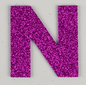 Glitterbuchstabe Maxi N lila