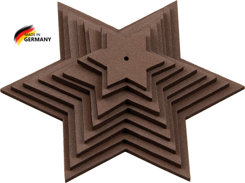 Sternenset braun, 8-teilig, aus Moosgummi